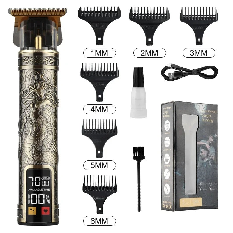 T9 LCD Electric Hairdresser Oil Shaving Head Electric Pusher